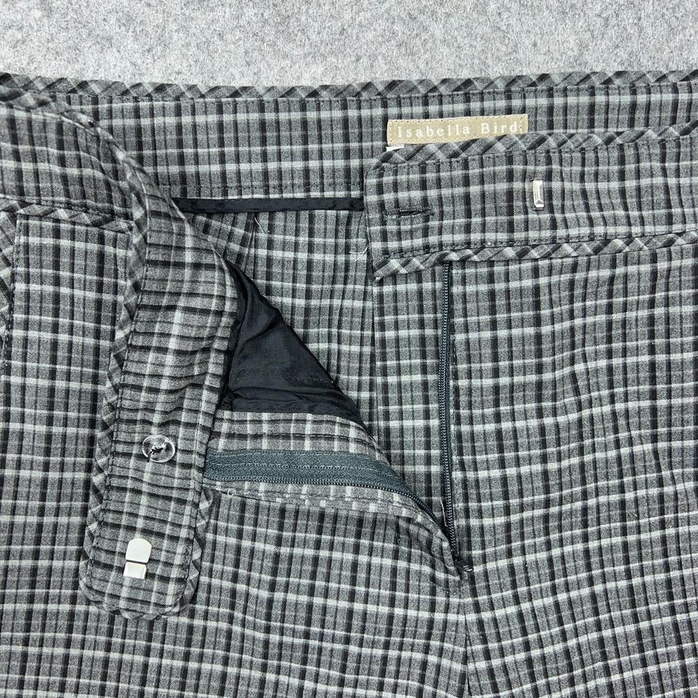 Isabella Bird Pants Womens 14 Gray Plaid Wide Leg Dress Trousers Anthropologie - Picture 4 of 13
